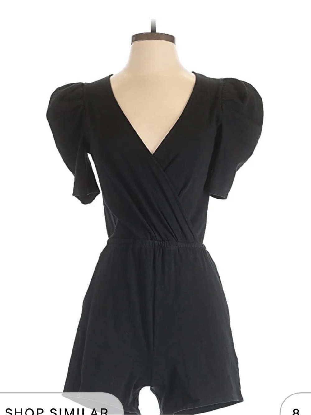 Nation LTD Black Puff Sleeve Wrap Romper